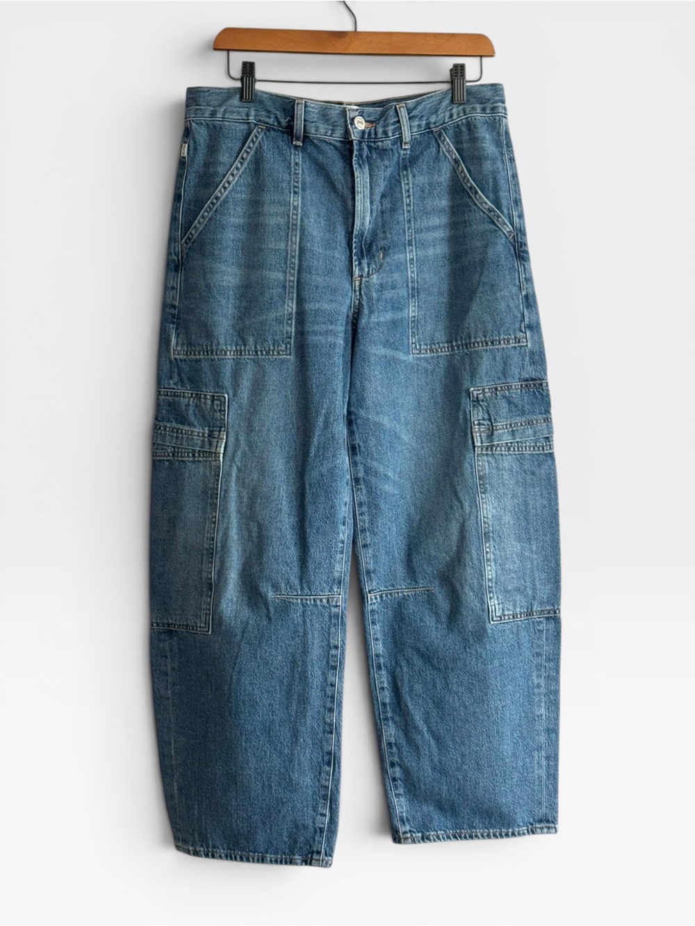 Citizens of Humanity Marcelle Cargo Barrel Jeans 100% Cotton Size 30 - Picture 2 of 11